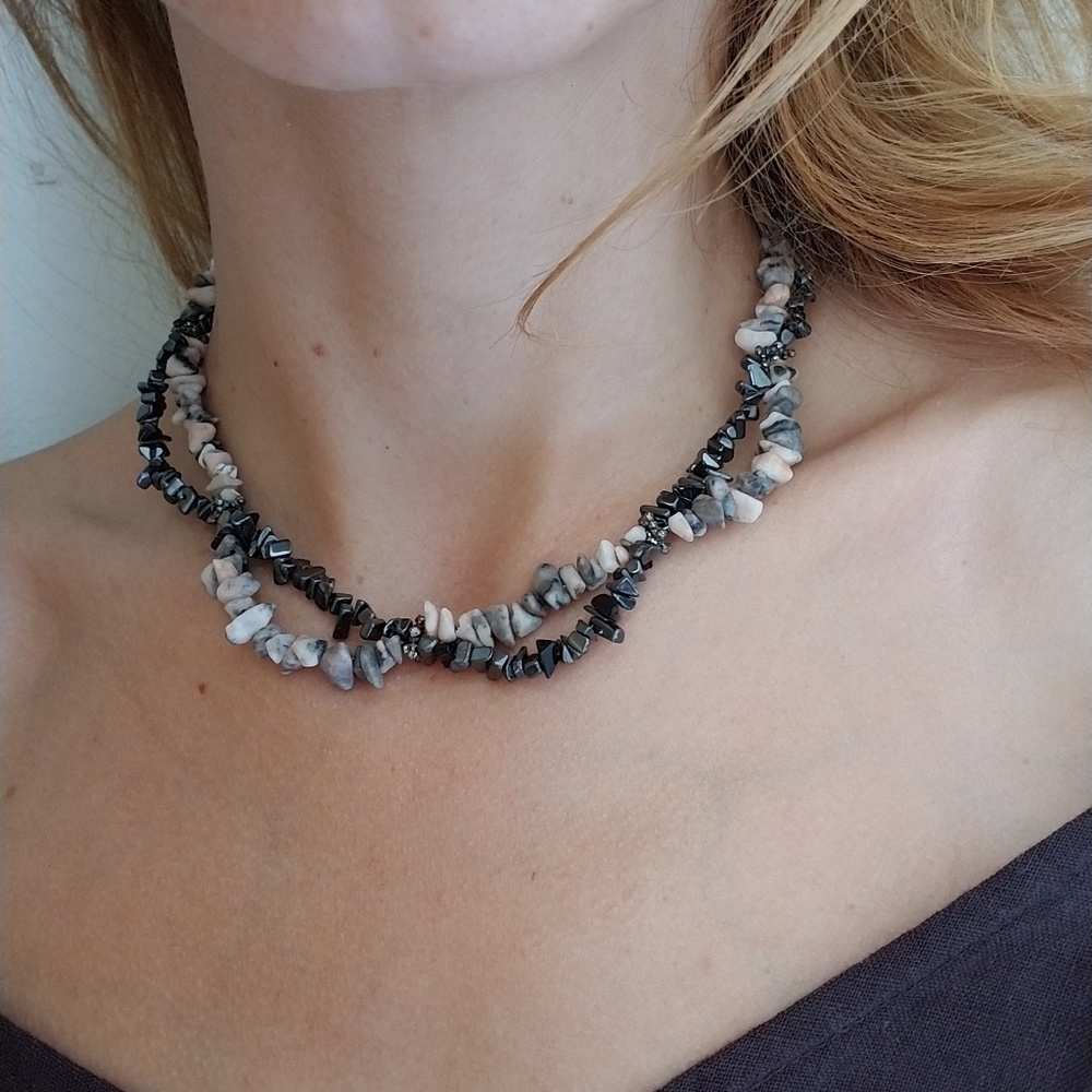 Hematite necklace.